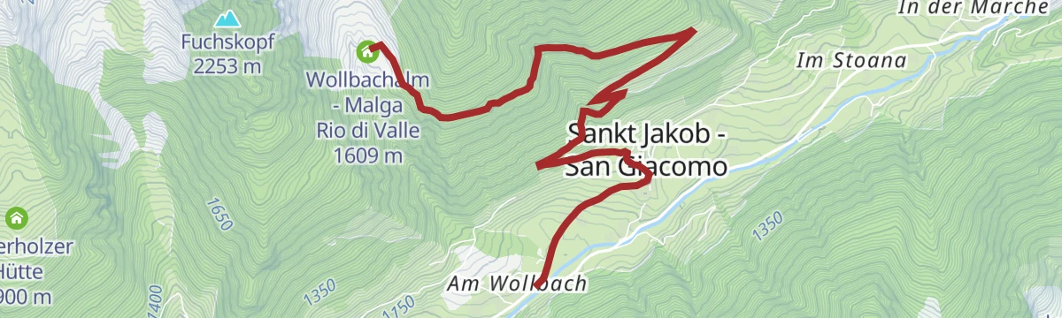 Route map: Mountainbiketour to the Wollbachalm hut